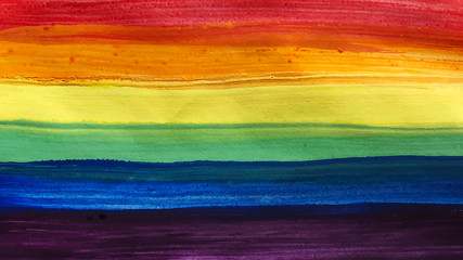 Wall Mural - Conceptual vector watercolor poster design for celebration of LGBTI rights and parades with rainbow colors