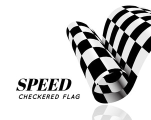 Wall Mural - Checkered race flag illustration isolated on white