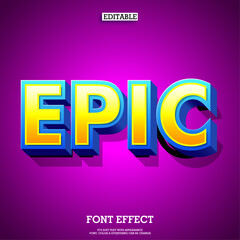 Poster - epic cartoon 3d game and movie font