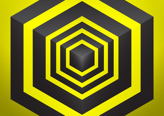 Poster - abstract background isometric shape of hexagons and cubes.