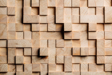 Background made of wooden cubes