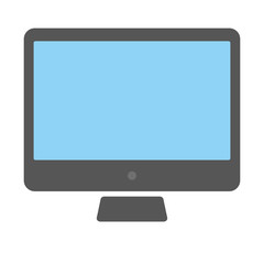 Fototapete - Grey desktop computer with blue screen. Desktop computer icon vector eps10
