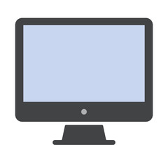 Fototapete - Grey desktop computer with blue screen. Desktop computer icon vector eps10