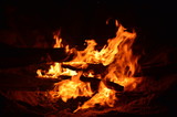 Fototapeta Storczyk - fire in fireplace