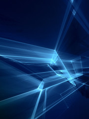 Poster - Abstract lines background. Fractal graphics 3d illustration. Science or technology concept.