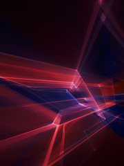Aufkleber - Abstract lines background. Fractal graphics 3d illustration. Science or technology concept.