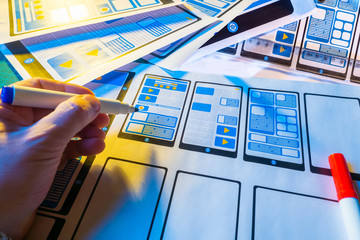 Poster - workplace graphic designer. software development. outline an application for mobile devices. website