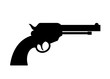 Gun revolver vector silhouette icon