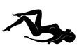 © Nataliia - Silhouette of a sweet lady, she lies. The girl has a beautiful nude figure. A woman is a young sexy and slender model. Vector illustration.