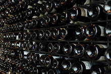 Endless Rows Of Wine Bottles