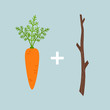 Carrot plus stick motivation concept