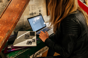 Female writer working