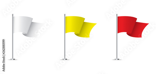 Set Of Small Desk Flags Mockup Buy This Stock Vector And Explore