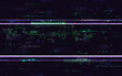 © Vegorus - Glitch no signal. Digital distortions with color pixel noise. VHS background with distorted lines. Video problem concept. Video game glitch. TV screen pause. Vector illustration