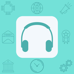 Headphones vector icon sign symbol