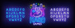 © Vladyslav - Hard Game neon sign, bright signboard, light banner. Game logo, emblem and label. Neon sign creator. Neon text edit