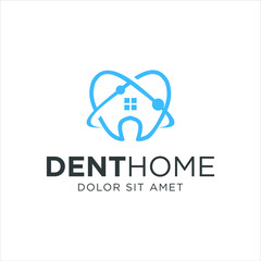 Wall Mural - Dental Logo Home  Design Vector Stock .  Dental tooth dentist logo House Health Design Template