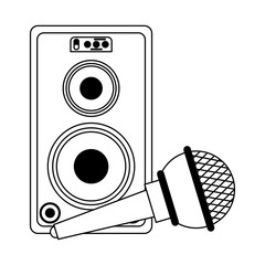 Sticker - Music and studio equipment in black and white