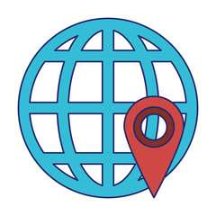 Sticker - Website online location isolated blue lines