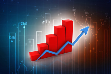 Poster - 3d rendering Stock market online business concept. business Graph 