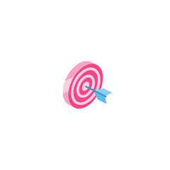 Target isometric 3d icon. Creative illustration idea.