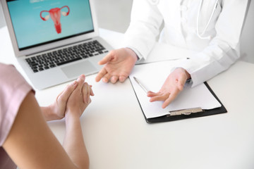 Poster - Gynecologist working with patient in office