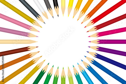 円形に規則正しく並んだ色鉛筆の背景 色鉛筆セット 白背景 ベクターデータ Colored Pencils Set Stock Vector Adobe Stock 円形に規則正しく並んだ色鉛筆の背景 色鉛筆セット 白背景 ベクターデータ Colored Pencils Set Stock Vector Adobe Stock