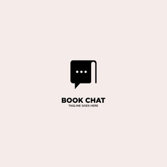 Book Chat logo template, vector illustration - Vector