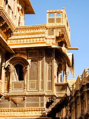 Wall Mural - Jaisalmer, India. Beautiful architecture of Patwon Ki Haveli in Jaisalmer.