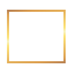 Golden thin square frame on the white background. Perfect design for headline, logo and sale banner.