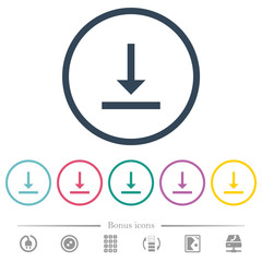 Sticker - Vertical align bottom flat color icons in round outlines