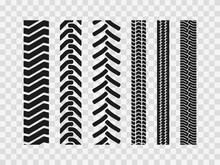 Heavy Machinery Tires Track Patterns, Building Of Agricultural Vehicles Tires Footprints,  Industrial Transport Ground Trace Or Marks Textures As Seamless Loopable Elements