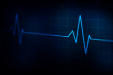 Wall Mural - graph and health on blue abstract background, the blue color and blur abstract background