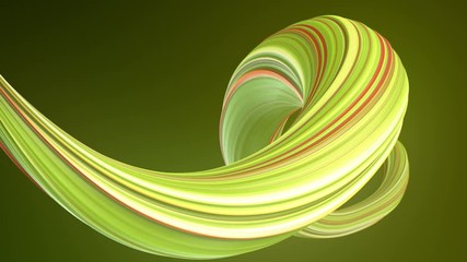 Poster - Colored twisted shape motion graphics background. Computer generated abstract geometric 3D render loop animation. 4K, Ultra HD resolution.