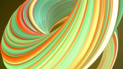 Poster - Colored twisted shape motion graphics background. Computer generated abstract geometric 3D render loop animation. HD resolution.