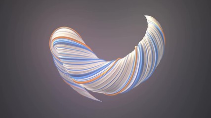 Poster - Colored twisted shape motion graphics background. Computer generated abstract geometric 3D render loop animation. 4K, Ultra HD resolution.