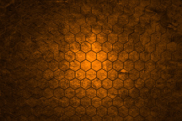 Wall Mural - dark gold hexagon background and real texture