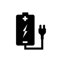 Poster - Vector image of isolated  icons of rechargeable batteries. Design a flat battery icon that charges