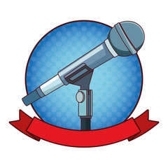 Wall Mural - microphone icon cartoon round icon