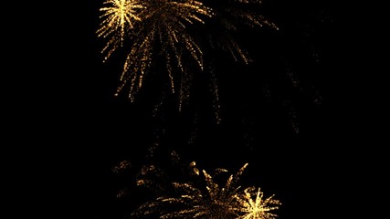 Poster - Fireworks explosions move along the edge of the screen forming a frame on a black background.