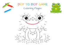 Funny Little Frog. Copy The Picture. Coloring Book. Educational Game For Children. Cartoon Vector Illustration