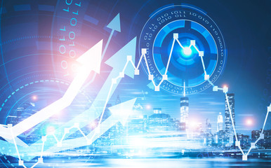 Poster - Abstract financial growth and technology concept