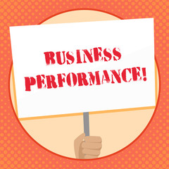 Fototapete - Writing note showing Business Perforanalysisce. Business concept for determining how the business can reach better its goals Hand Holding Placard Supported by Handle Social Awareness