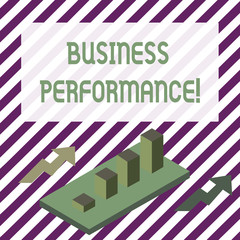 Fototapete - Handwriting text writing Business Perforanalysisce. Conceptual photo determining how the business can reach better its goals Colorful Clustered 3D Bar Chart Graph Diagram in Perspective with Two