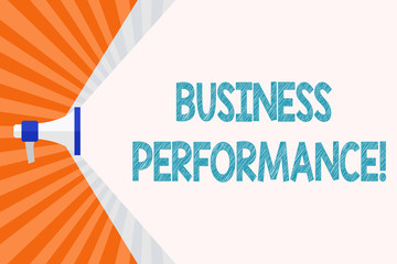 Fototapete - Text sign showing Business Perforanalysisce. Business photo text determining how the business can reach better its goals Megaphone Extending the Capacity of Volume Range thru Blank Space Wide Beam