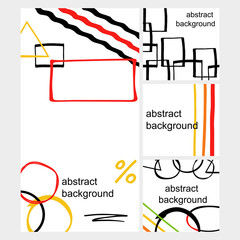 Poster - Abstract background vector banners template set with colorful linear elements