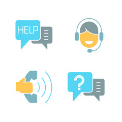 Wall Mural - contact and customer support icons