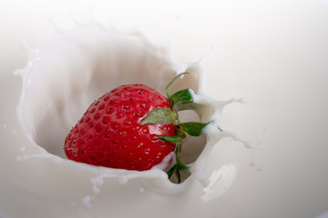 strawberry in milk