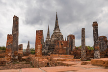 Ruins In Ayutthaya, The Ancient City. Bangkok, Thailand
