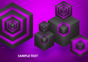 Poster - abstract background isometric shape of hexagons and cubes.